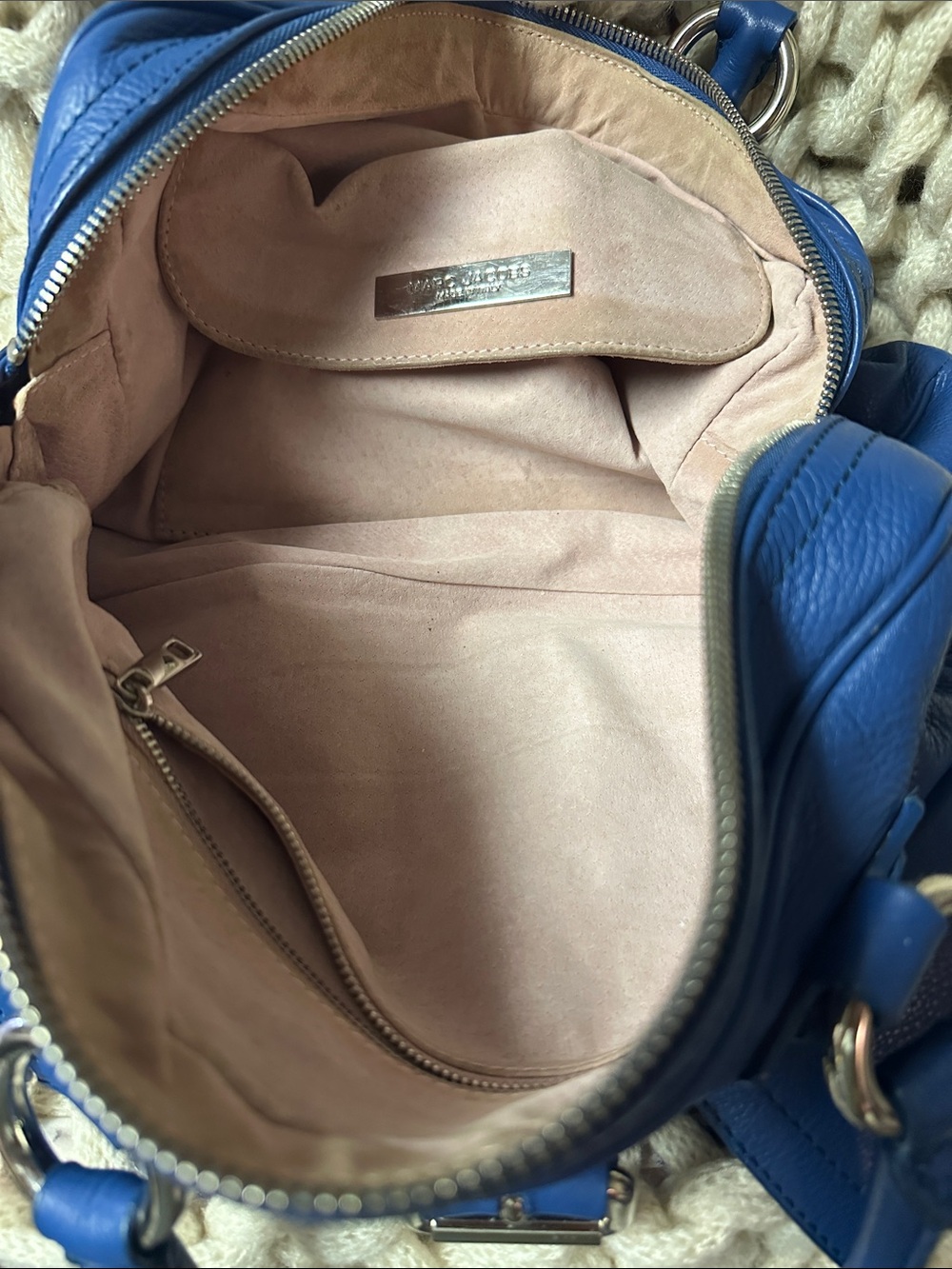 Marc Jacobs Blue Leather Satchel with Gold Hardware - Picture 8 of 9